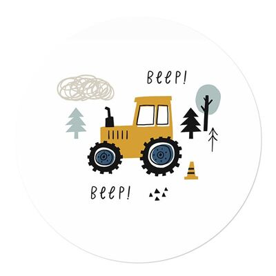 Muurcirkel Tractor Beep Beep 30cm