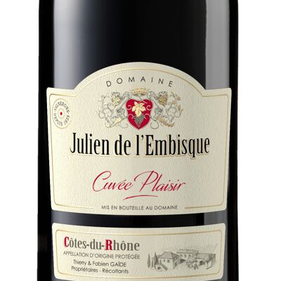 Côtes du Rhône rouge "Cuvée Plaisir" biologique