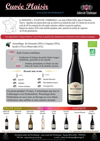 Côtes du Rhône rouge "Cuvée Plaisir" biologique 2