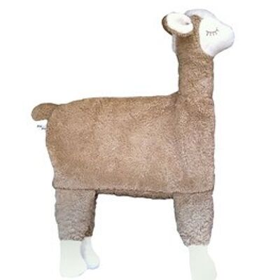 Cojín de peluche orgánico / eco, alpaca, ALP-3, relleno beige espelta orgánica / mijo orgánico