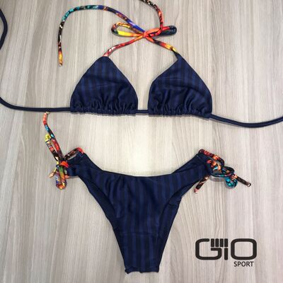 Blauer brasilianischer Bikini Bikini-Set