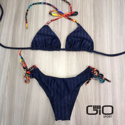 Blauer brasilianischer Bikini Bikinioberteil