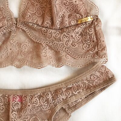 Set Bralette Triangolo Santiago Beige