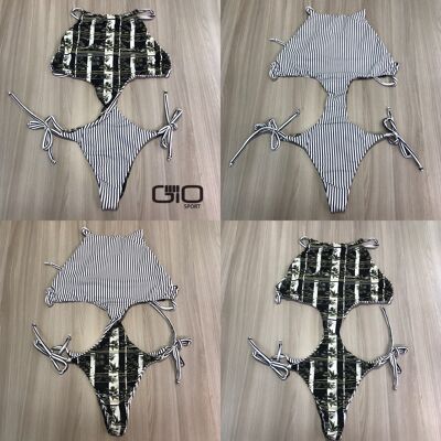 Monokini de dos caras en blanco y negro