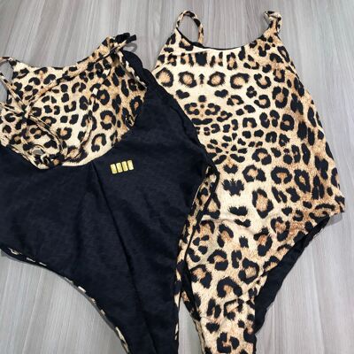 DoubleFaced Swimsuit Black & Tiger