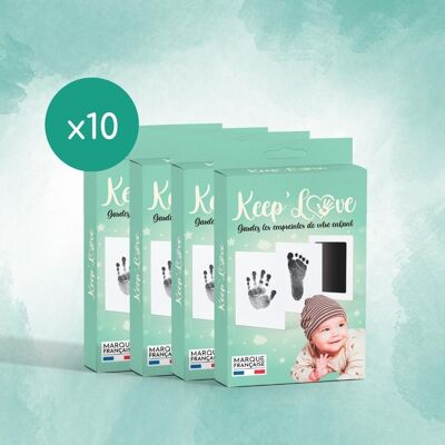 Keep'Love - 10 Kits de Manos y Huellas de Bebé