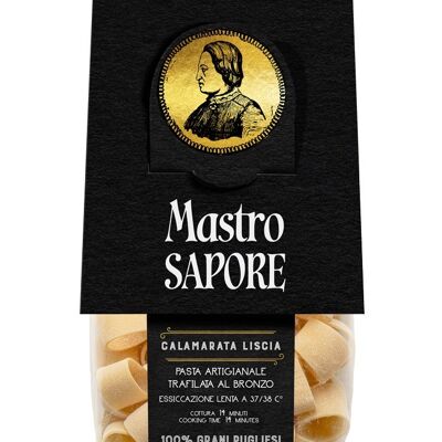 Pasta artigianale di semola di grano duro trafilata al bronzo - Calamarata Liscia 100% Grani di Puglia 500 g