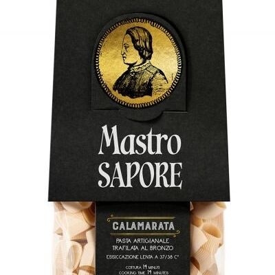 Pasta artigianale di semola di grano duro trafilata al bronzo - Calamarata Rigata 100% Grani di Puglia 500 g
