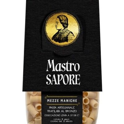 Pasta artigianale di semola di grano duro trafilata al bronzo - Mezze maniche 100% Grani di Puglia 500 g