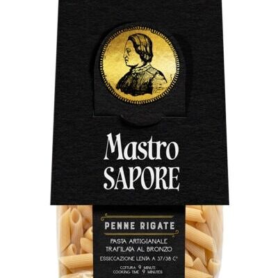 Pasta artigianale di semola di grano duro trafilata al bronzo - Penne rigate 100% Grani di Puglia 500 g