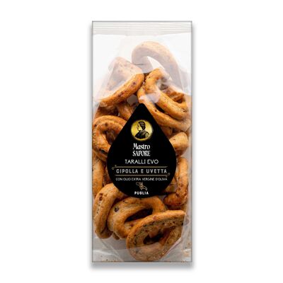 Snacks Salati Fatti a a mano - Taralli EVO Cipolla e uvetta 240 g