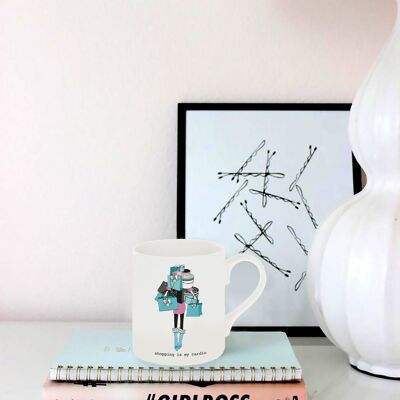 Shopping Girls - Ir de compras es mi cardio Taza Fine Bone China