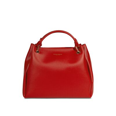 LOUISE HANDBAG W/ REMOVABLE CROSSBODY STRAP AND INNER BAG CHERRY RED