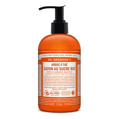 Dr Bronner's - savon au sucre BIO à l'abre à thé - 355ml