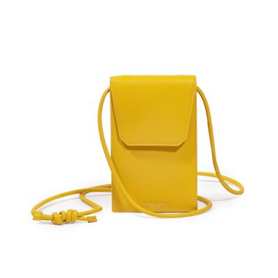 SAC TÉLÉPHONE MOYEN AVEC BANDOULIÈRE JAUNE