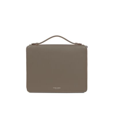 CARTERA A4 CON CREMALLERA ALREDEDOR TAUPE