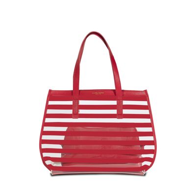 DOUBLE TOTE MIDI LIMITED CHERRY RED