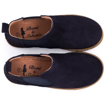 Boots, bottines & bottes garcon - Daim Bleu Marine  - Boni Kola 4