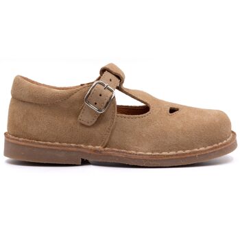 Sandales garçon - sandales enfant - Daim Beige Clair  - Boni Hugues 1