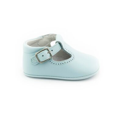 Chausson cuir bébé - Bleu  - Boni Johan 20