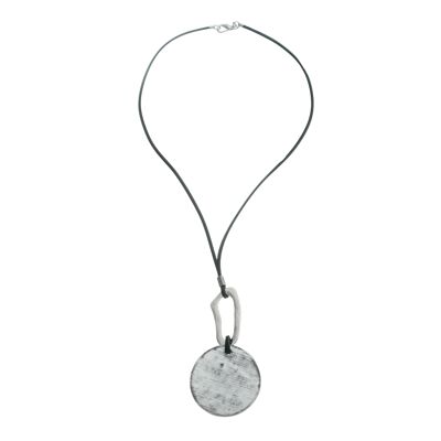 Collana lunga Halo e Disc - Argento