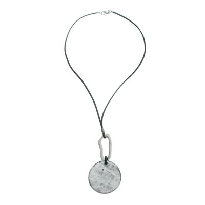 Halo und Disc Lange Halskette - Silber