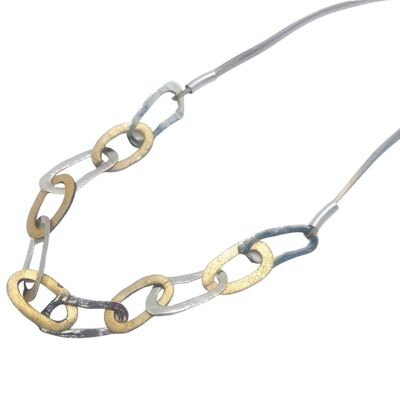 Lange Halskette mit Schleifen und Halos - Gold