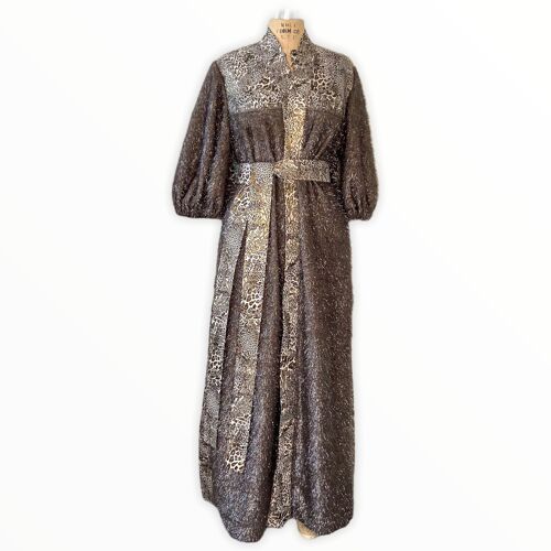Knitted Lurex Cardigan Dress Coat