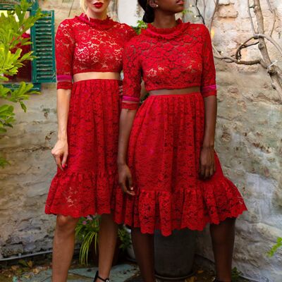 The ANIKA Red lace dress
