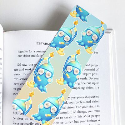 Octopus Swimming Bookmark, Cute Stationery, Summer,