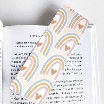Pastel Rainbow Bookmark, Cute Stationery, Boho Rainbow,