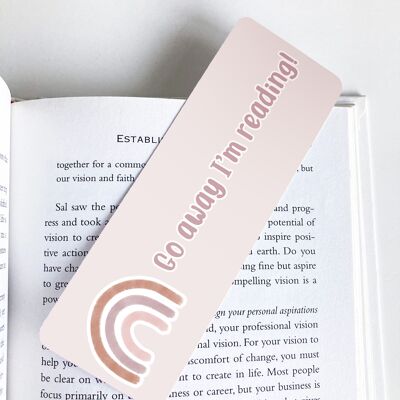 Go Away I'm Reading, Pastel Rainbow Bookmark, Cute Stationery,