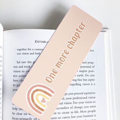 One More Chapter, Pastel Rainbow Bookmark, Cute Stationery,