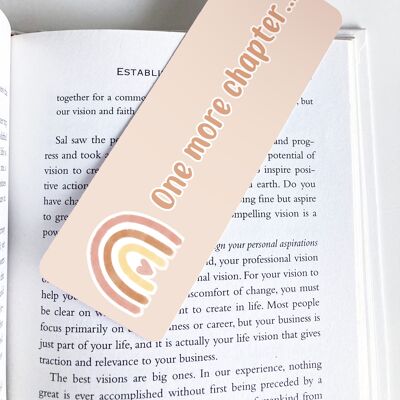 One More Chapter, Pastel Rainbow Bookmark, Cute Stationery,