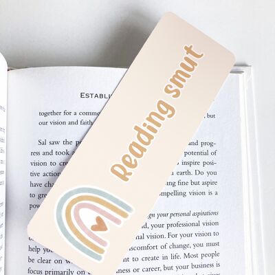 Reading Smut, Pastel Rainbow Bookmark, Cute Stationery,