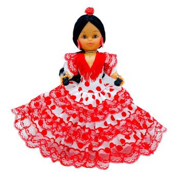 Poupée de collection de 35 cm. Robe régionale typique andalouse ou flamenco, fabriquée en Espagne par Folk Crafts Dolls. (SKU : 302FBR) 1