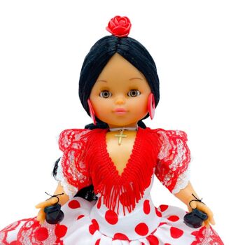 Poupée de collection de 35 cm. Robe régionale typique andalouse ou flamenco, fabriquée en Espagne par Folk Crafts Dolls. (SKU : 302FBR) 2