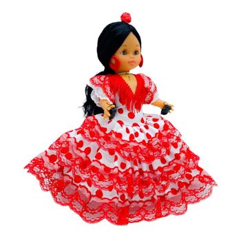 Poupée de collection de 35 cm. Robe régionale typique andalouse ou flamenco, fabriquée en Espagne par Folk Crafts Dolls. (SKU : 302FBR) 3