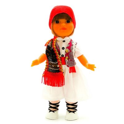 25 cm große Sammlerpuppe. typische regionale Kleidung aus Alicante oder Foguerer (Alicante), hergestellt in Spanien von Folk Crafts Dolls. (Artikelnummer: 201M)