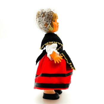 Poupée de collection de 25 cm. robe régionale typique des Asturies (Asturies), fabriquée en Espagne par Folk Crafts Dolls. (SKU : 204A) 2