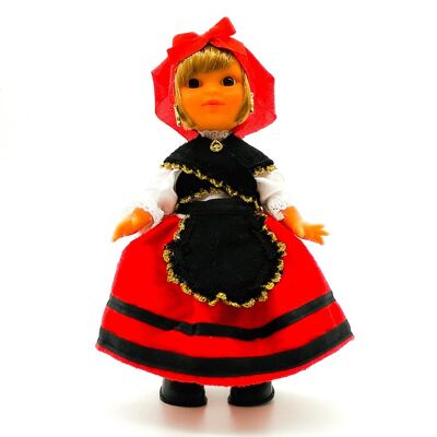 Muñeca de colección de 25 cm. vestido regional típico Gallega (Galicia), fabricada en España por Folk Artesanía Muñecas. (SKU: 204)