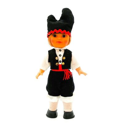 25 cm collectible doll. typical Galician or Asturian regional dress (Galicia, Asturias), manufactured in Spain by Folk Crafts Dolls. (SKU: 204M)