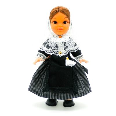 25 cm große Sammlerpuppe. Typisch mallorquinisches Payesa (Mallorca) regionales Kleid, hergestellt in Spanien von Folk Crafts Dolls. (Artikelnummer: 206)