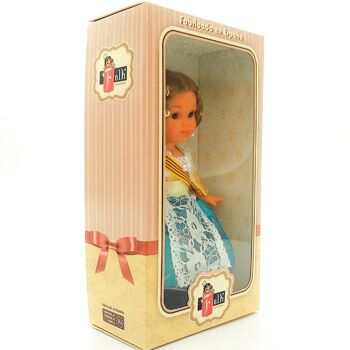 Poupée de collection de 25 cm. robe régionale typique Valenciana ou Fallera (Valence), fabriquée en Espagne par Folk Crafts Dolls. - Jupe turquoise (SKU : 207TUR) 4