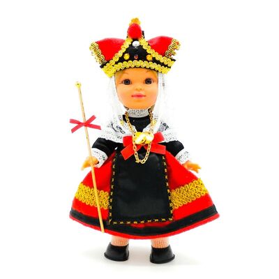 25 cm große Sammlerpuppe. typisches regionales Kleid Segovia (Segovia), hergestellt in Spanien von Folk Crafts Dolls. (Artikelnummer: 217)