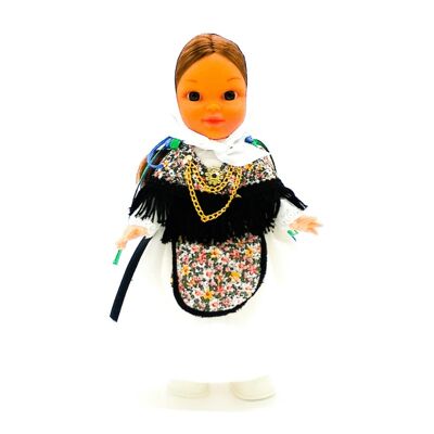 25 cm collectible doll. typical Ibicenca regional dress (Ibiza), made in Spain by Folk Crafts Dolls. (SKU: 227)