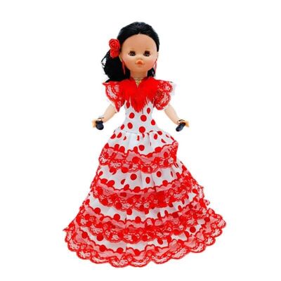 40 cm große Sintra-Puppe mit regionaler andalusischer Flamenco-Kleidung in limitierter Sonderedition. Hergestellt in Spanien. (Artikelnummer: 402FBR)