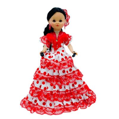 Muñeca Sintra de 40 cm con vestido regional Flamenca Andaluza edición especial limitada. Fabricada en España. (SKU: 402NBR)