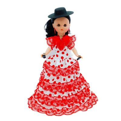 Muñeca Sintra de 40 cm con vestido regional Flamenca Andaluza edición especial limitada. Fabricada en España. (SKU: 402SBR)