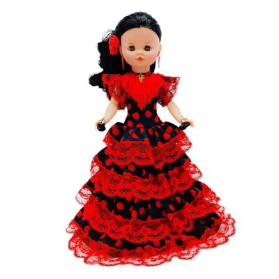 Muñeca Sintra de 40 cm con vestido regional Flamenca Andaluza edición especial limitada. Fabricada en España. (SKU: 402FNR)